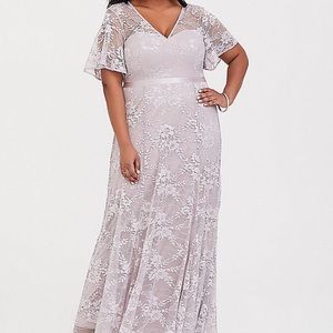 Lilac lace formal gown